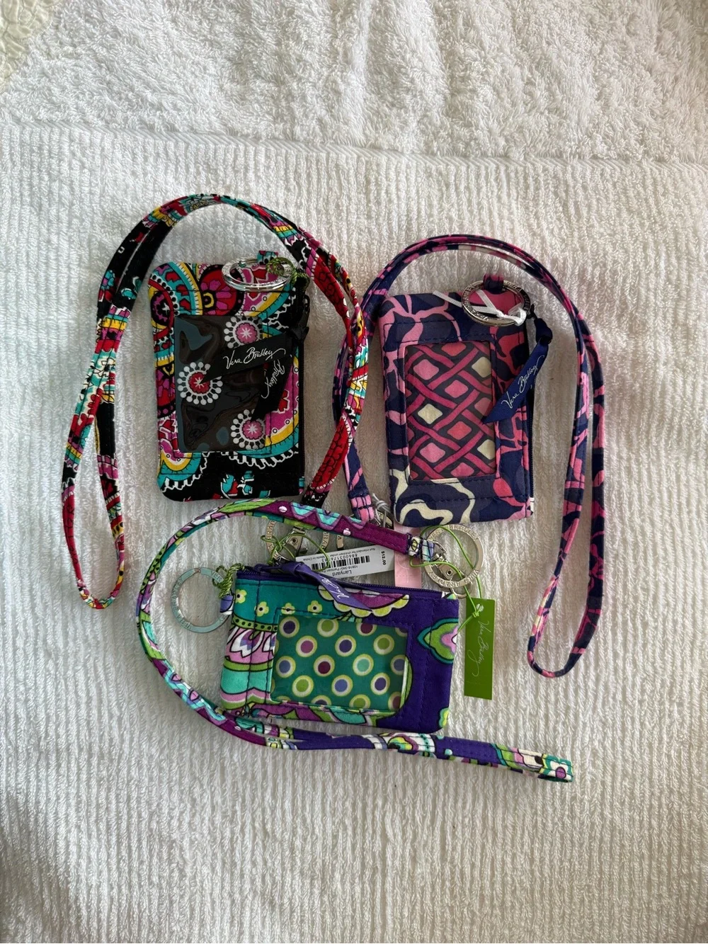 Vera Bradley Zip ID and Lanyard ( 3 sets ).